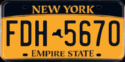 NY license plate FDH5670