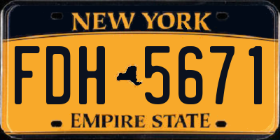 NY license plate FDH5671