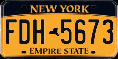 NY license plate FDH5673