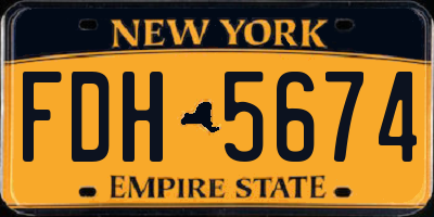 NY license plate FDH5674