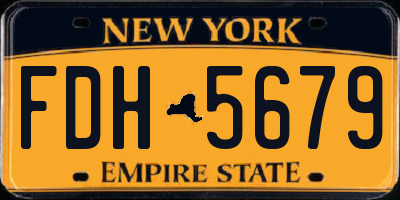 NY license plate FDH5679
