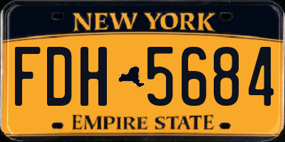 NY license plate FDH5684