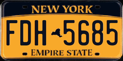 NY license plate FDH5685