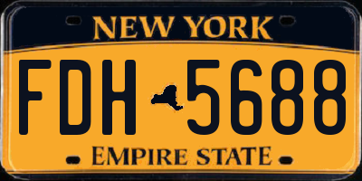 NY license plate FDH5688