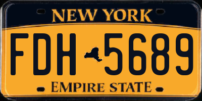 NY license plate FDH5689