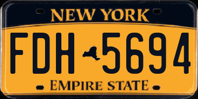 NY license plate FDH5694