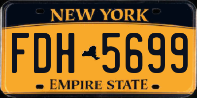 NY license plate FDH5699