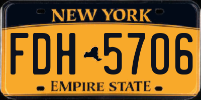 NY license plate FDH5706