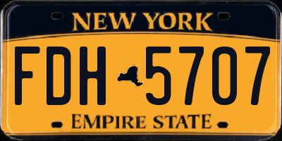 NY license plate FDH5707