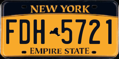 NY license plate FDH5721