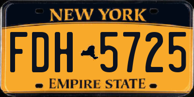 NY license plate FDH5725