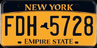 NY license plate FDH5728