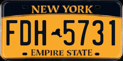 NY license plate FDH5731