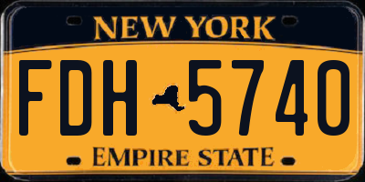 NY license plate FDH5740