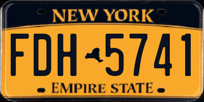 NY license plate FDH5741