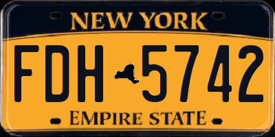 NY license plate FDH5742