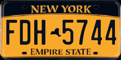 NY license plate FDH5744