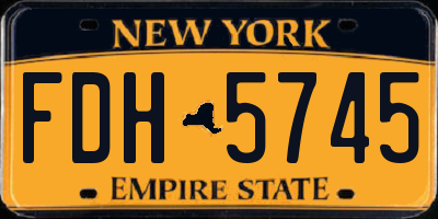 NY license plate FDH5745