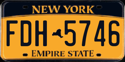 NY license plate FDH5746