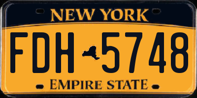 NY license plate FDH5748
