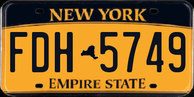 NY license plate FDH5749