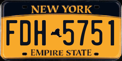 NY license plate FDH5751