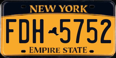 NY license plate FDH5752