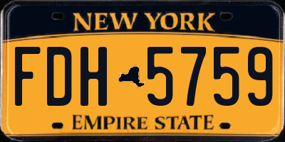NY license plate FDH5759