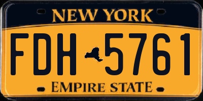 NY license plate FDH5761