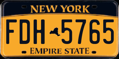 NY license plate FDH5765