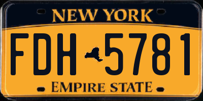 NY license plate FDH5781