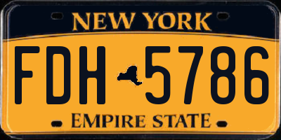 NY license plate FDH5786