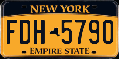 NY license plate FDH5790