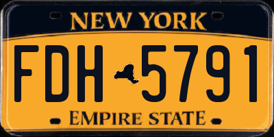 NY license plate FDH5791