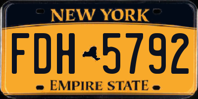 NY license plate FDH5792
