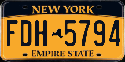 NY license plate FDH5794