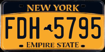 NY license plate FDH5795
