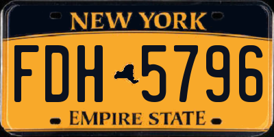 NY license plate FDH5796