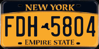 NY license plate FDH5804