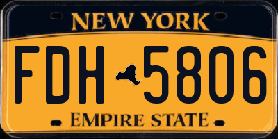 NY license plate FDH5806