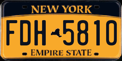 NY license plate FDH5810