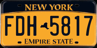 NY license plate FDH5817