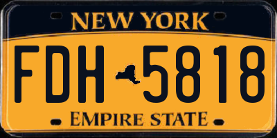 NY license plate FDH5818