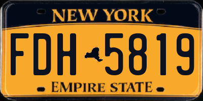 NY license plate FDH5819