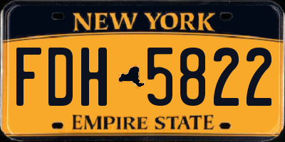 NY license plate FDH5822