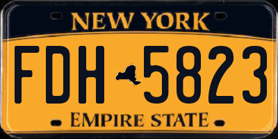 NY license plate FDH5823