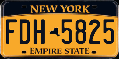 NY license plate FDH5825