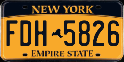 NY license plate FDH5826