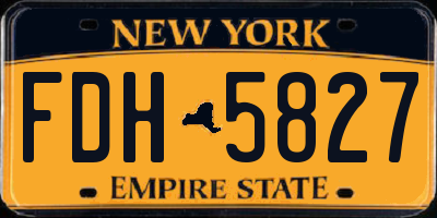NY license plate FDH5827