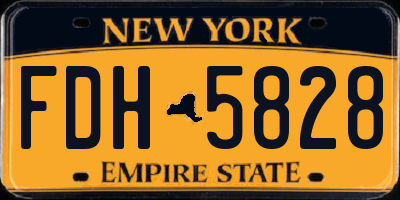 NY license plate FDH5828